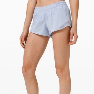lululemon blue linen hotty hot shorts